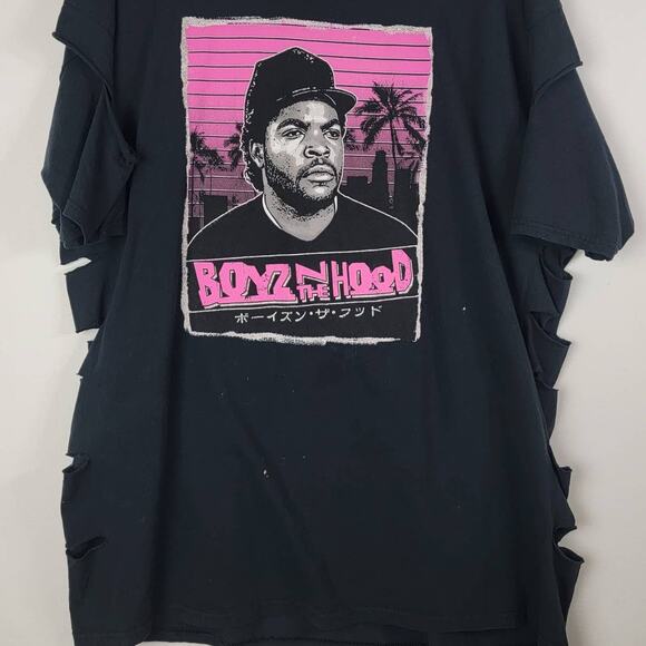 Boyz N The Hood Ice Cube Shirt Bleach Splattered Distressed 90s Rap Tshirt Sz 2X - Picture 9 of 11